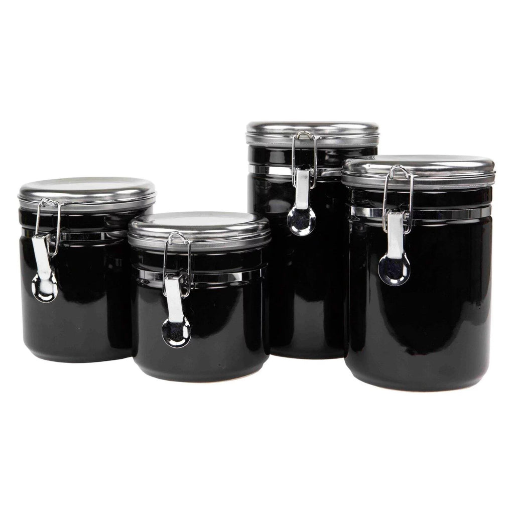 4 Piece Canister Set with Stainless Steel Tops D981