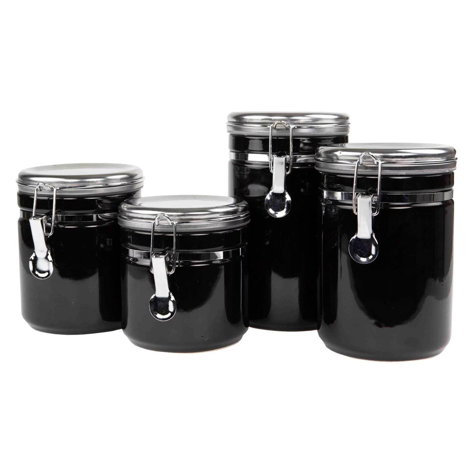 4 Piece Canister Set with Stainless Steel Tops D981