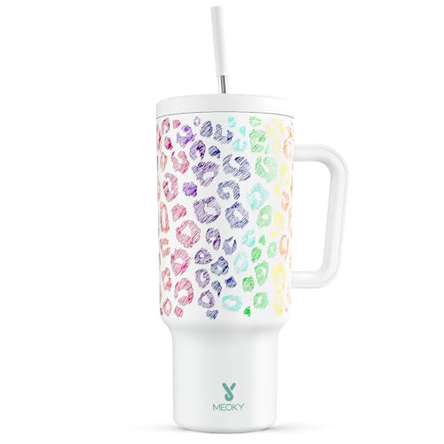 40oz Insulated Stainless Steel Tumbler with Handle and Straw D301