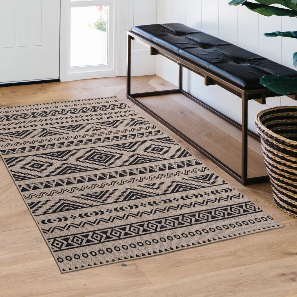 6x9 Washable Non-Slip Geometric Area Rug E539