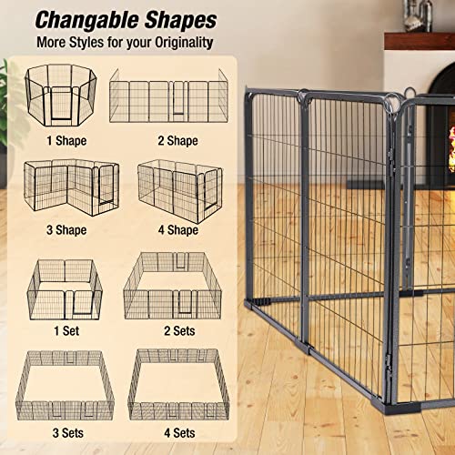 8 Panels 39 Inch Foldable Metal Dog Playpen G395