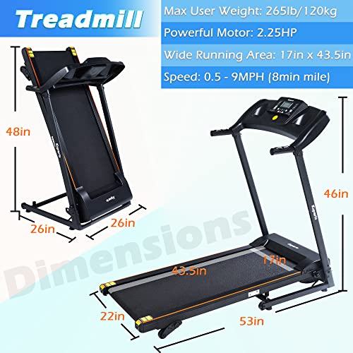 Electric Folding Incline Treadmill with Bluetooth Smart APP U11407
