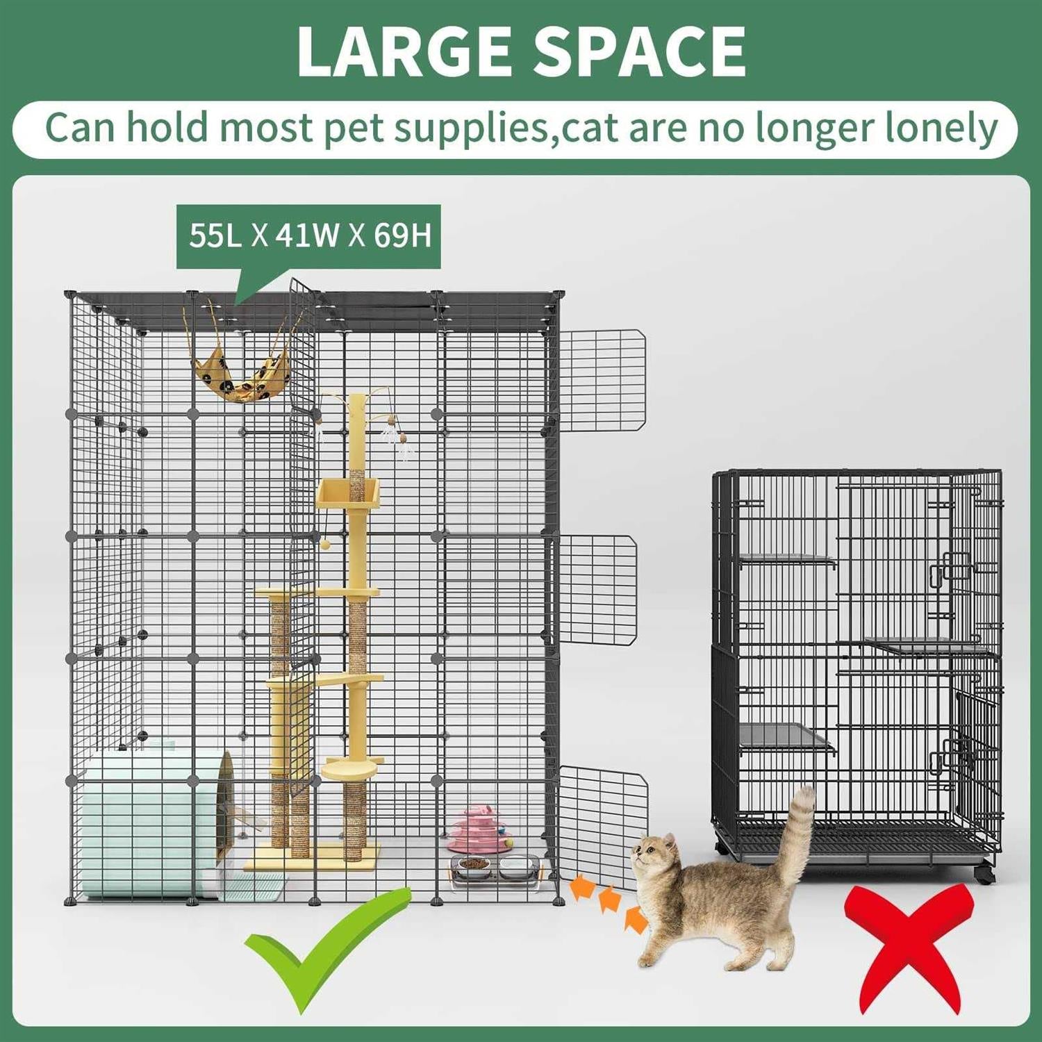 Large Cat Cage Metal Wire Kennels Crate K68710