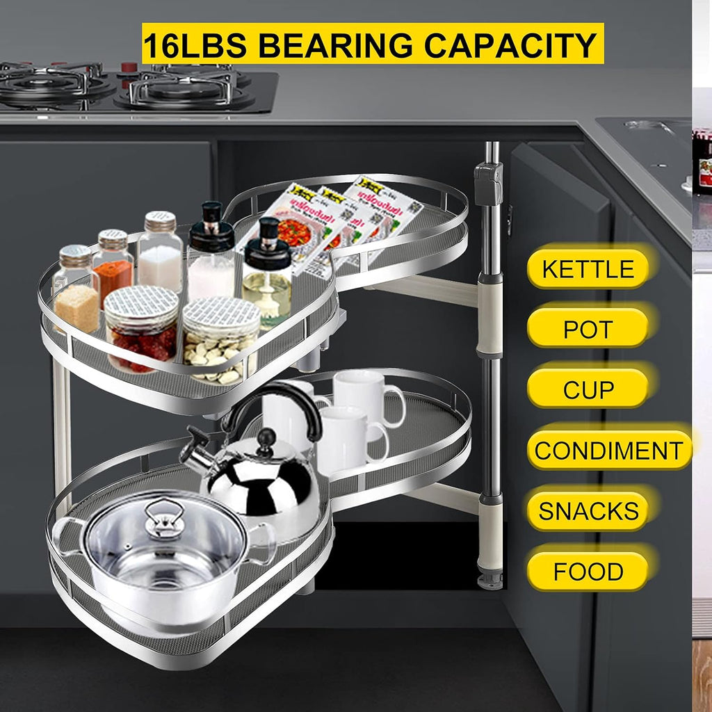 2 Tier Swing Tray Blind Corner Cabinet Organizer Q294313