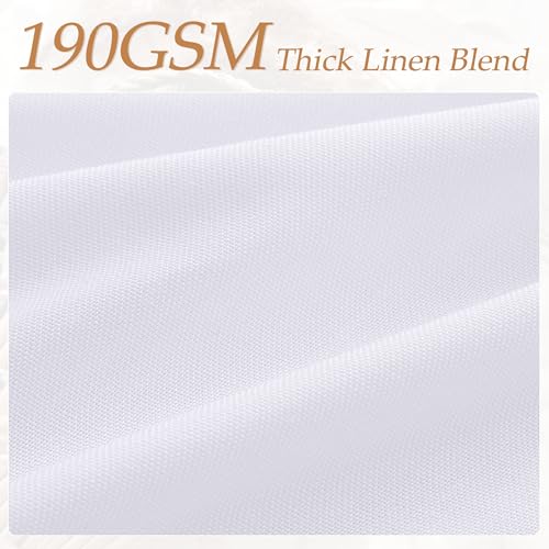 Natural Cream Linen Curtains 90 inch Long 2 Panels Semi Sheer Light Filtering Back Tab Rod Pocket E44846