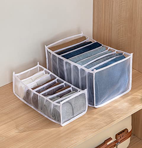 7 Grids Washable White Large Clothes Drawer Organizer D21259