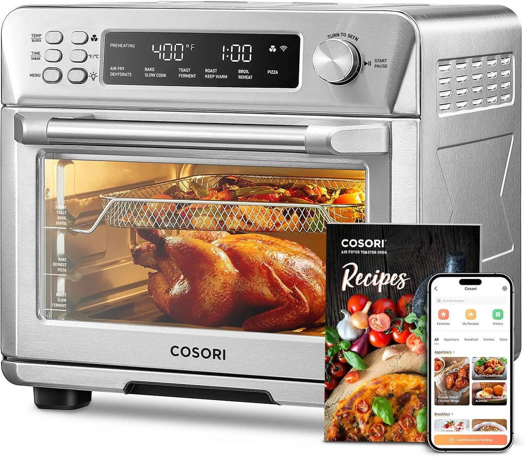 Silver 30L Air Fryer Toaster Oven Combo Convection Rotisserie Dehydrator K109205
