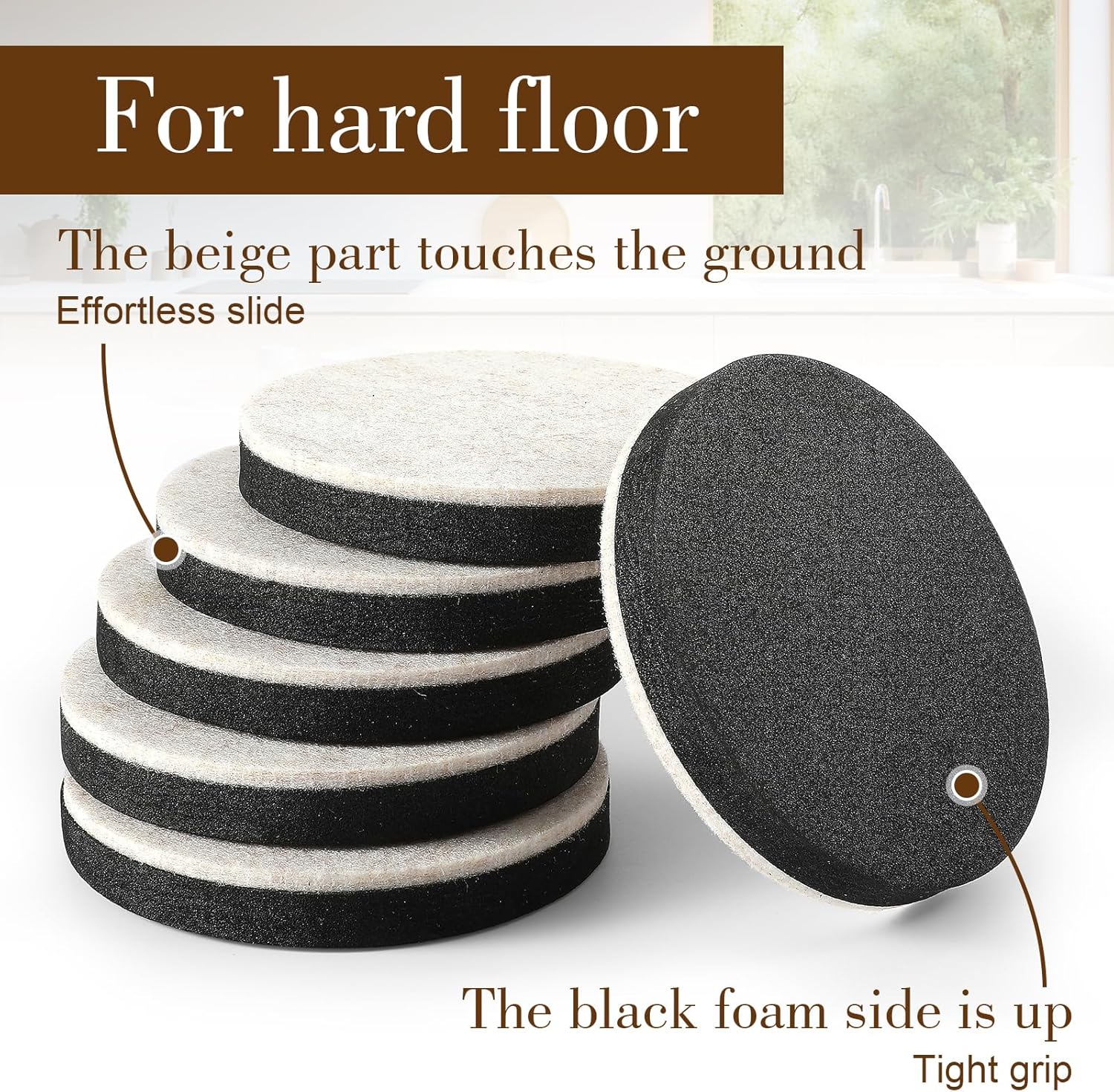 8Pcs 3.5 Inches Reusable Heavy Duty Furniture Sliders T856857