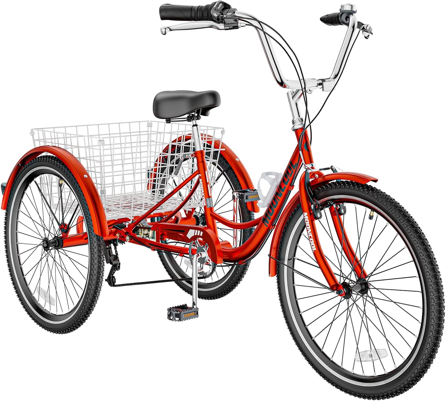 Red 7 Speed 3 Wheel Adult Tricycle with Basket Q9630