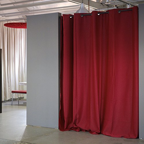 Tension Rod Room Divider Curtain Kit, 8ft Tall x 10ft - 12ft 6in Wide (Stone White) X225