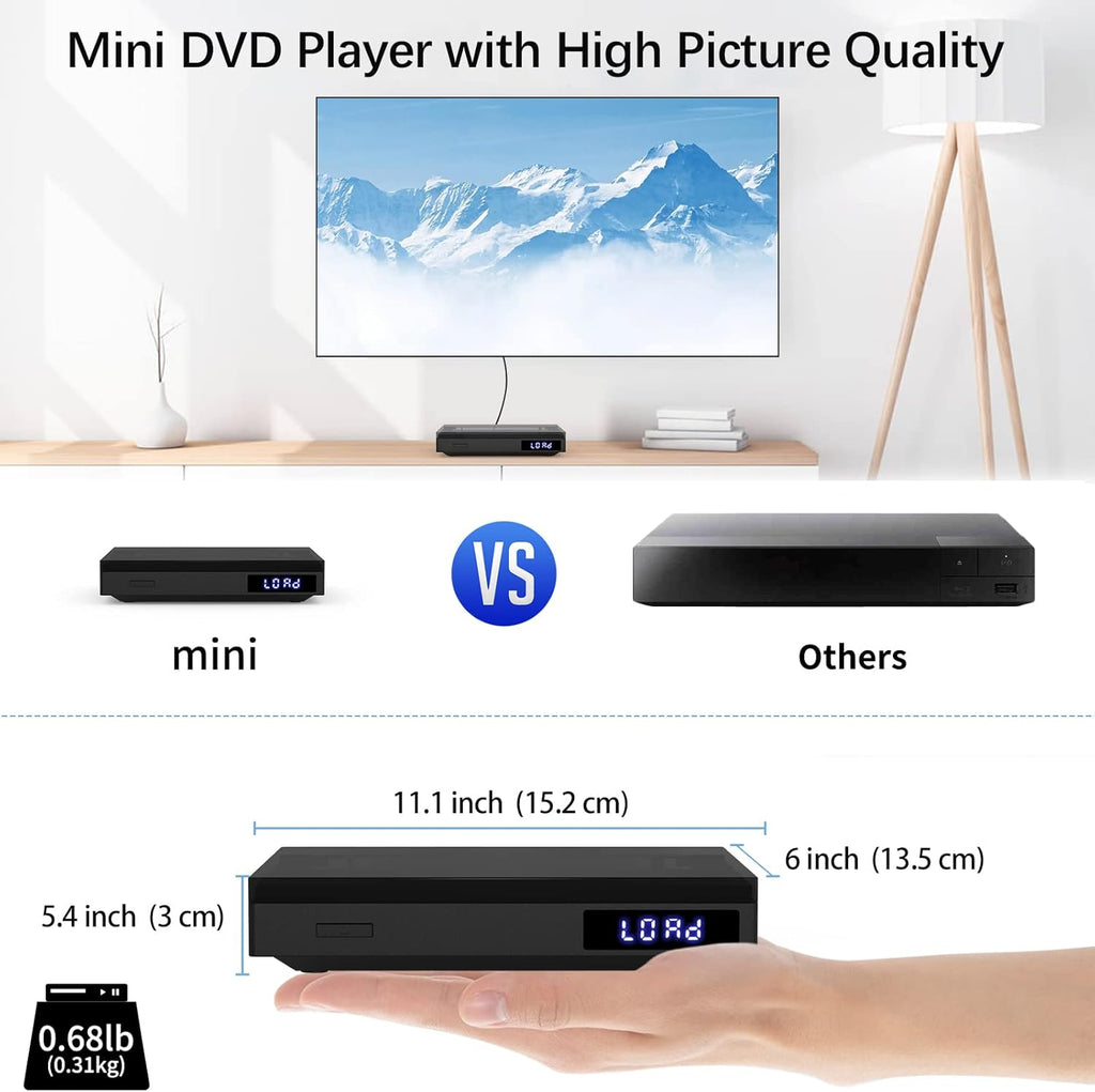 Compact HDMI DVD Player with Remote Control U197