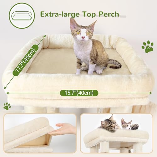 Light Grey Heavy Duty Cat Tree with Scratching Post F50867