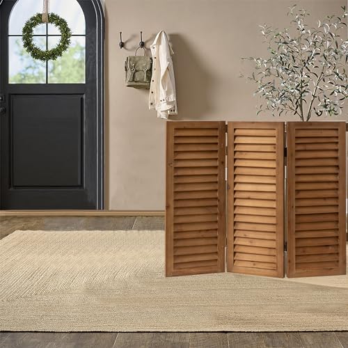 White 3 Panel Wood Folding Room Divider H9239