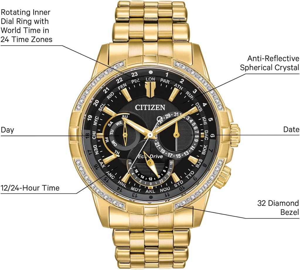 Gold-Tone Stainless Steel Eco-Drive Watch P733773
