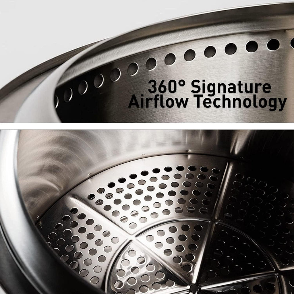 15 Inch Smokeless Stainless Steel Fire Pit with Carry Case T932