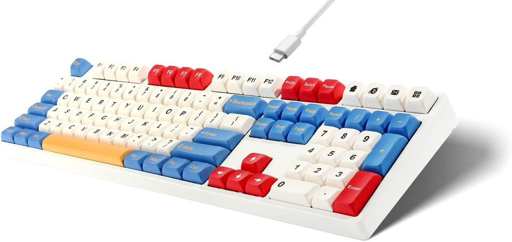 Wired 108 Keys Mechanical Gaming Keyboard with Macaron Theme Keycaps E235438