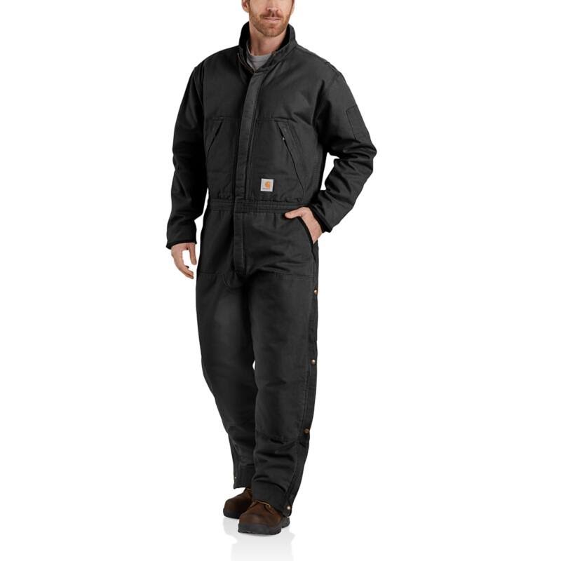 Brown Loose Fit Washed Duck Insulated Coverall J417933