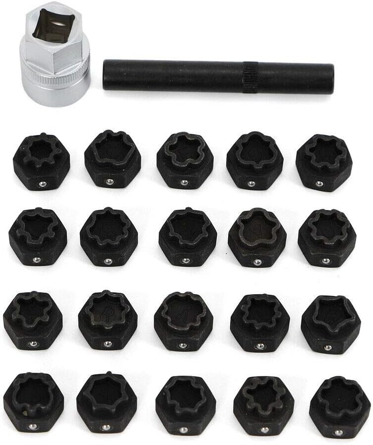 22Pc Wheel Locking Key Anti-Theft Lug Nut Removal Set M6143