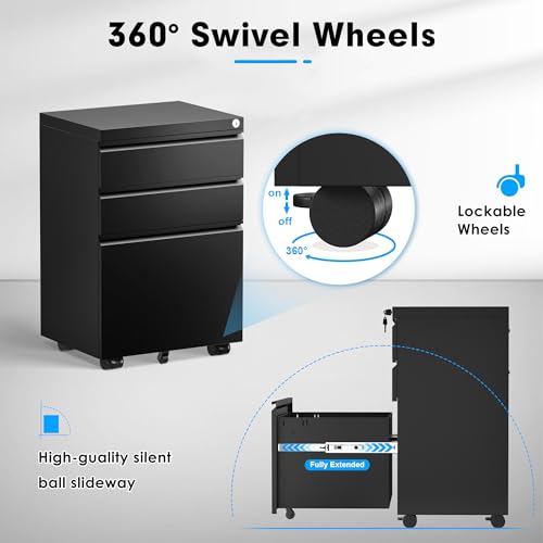 Black 2 Drawer Locking Metal File Cabinet A658