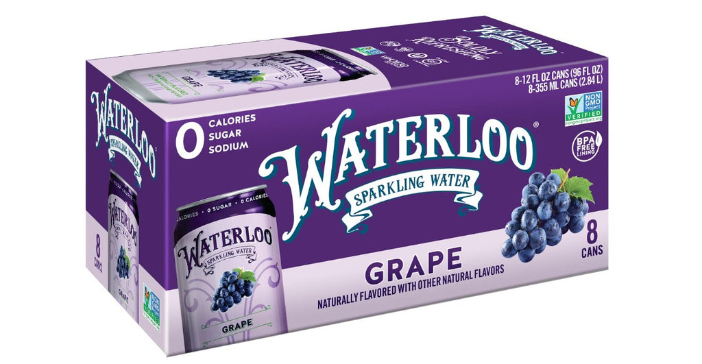 Waterloo Sparkling Water Flavor Grape, 12 Ounce - Pack Of 24 C43772