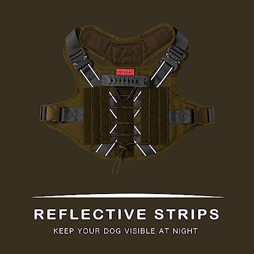 Black Heavy Duty Tactical Dog Harness with Handle D14307