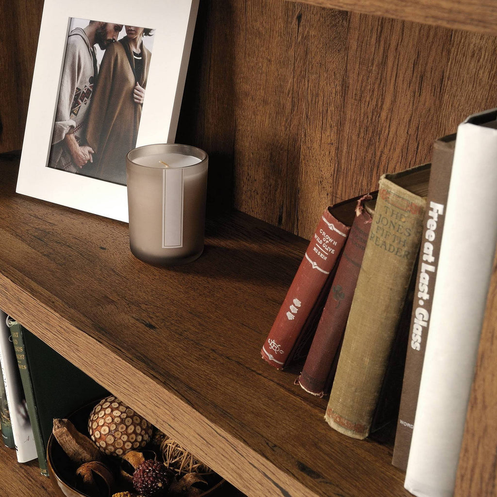5-Shelf Bookcase with Doors in Vintage Oak B410