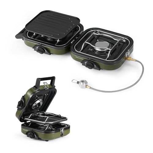 2 Burner Folding Camping Stove with Griddle C8992
