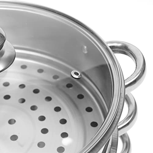 5-Tier Stainless Steel Steamer Set with Vented Glass Lid T309