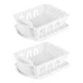 White Plastic 2 Piece Dish Drainer Set U179420