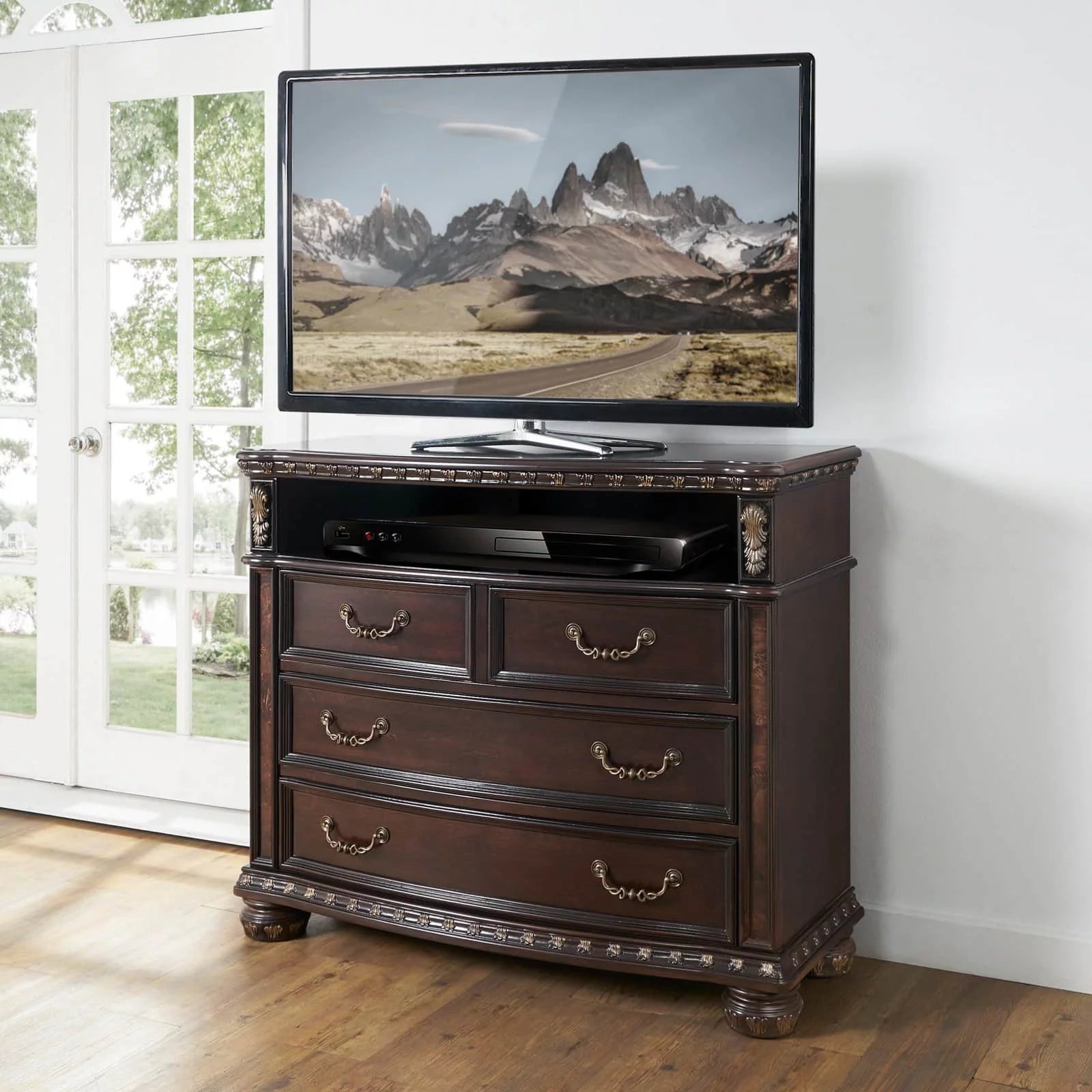 Rich Cocoa Chocolate Media Wood Chest N517452