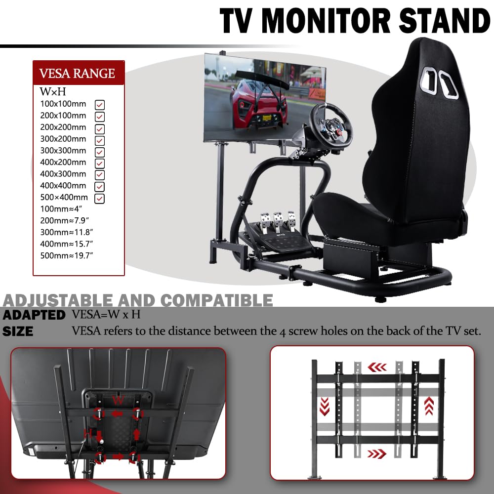 Racing Sim Cockpit with TV Stand & Seat N459857