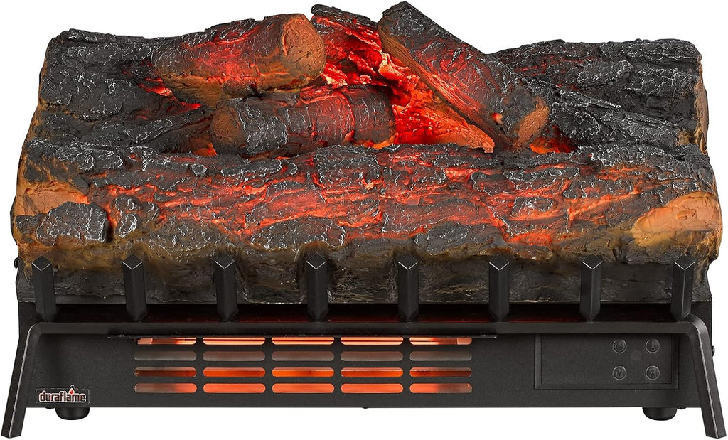 Rustic Pine Electric Log Set Heater with Remote Control X26935