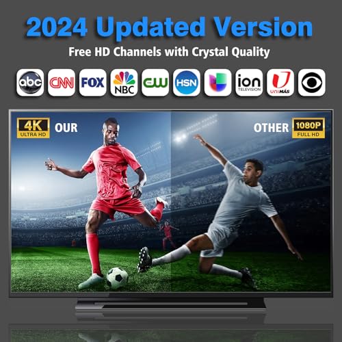 TV Antenna Indoor 360° Reception 25ft Coax Cable O121