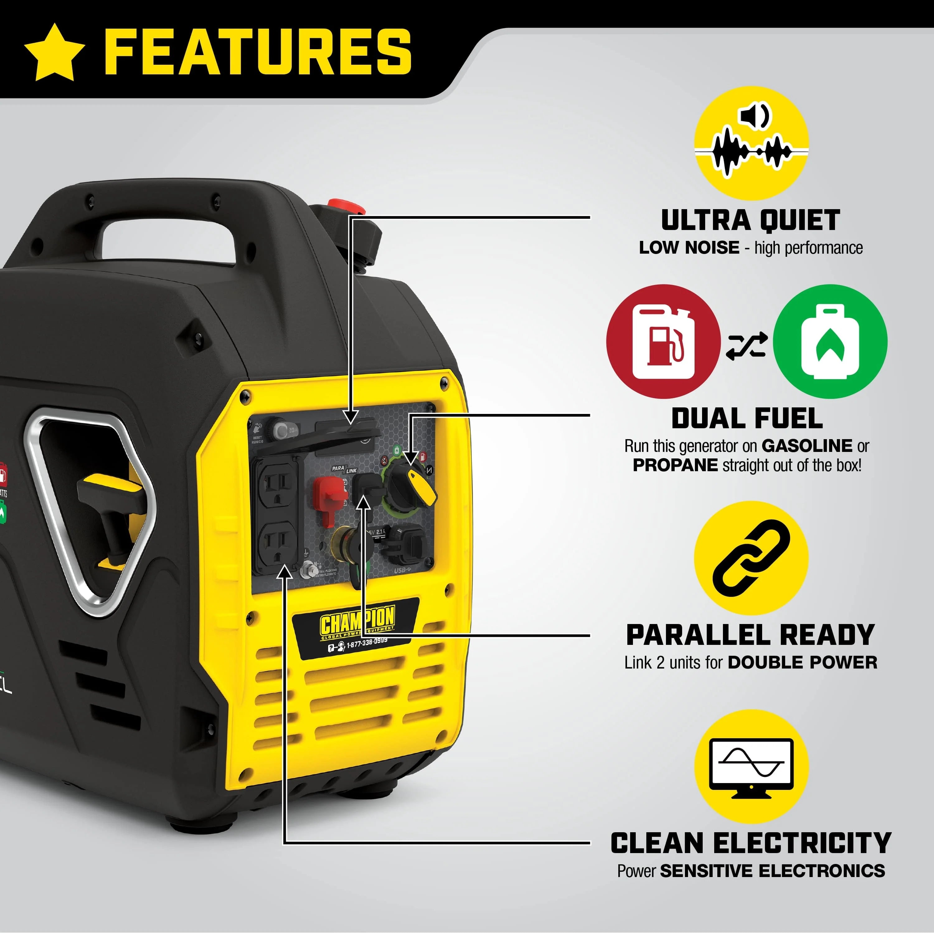 2000 Watt Dual Fuel Inverter Generator S26729