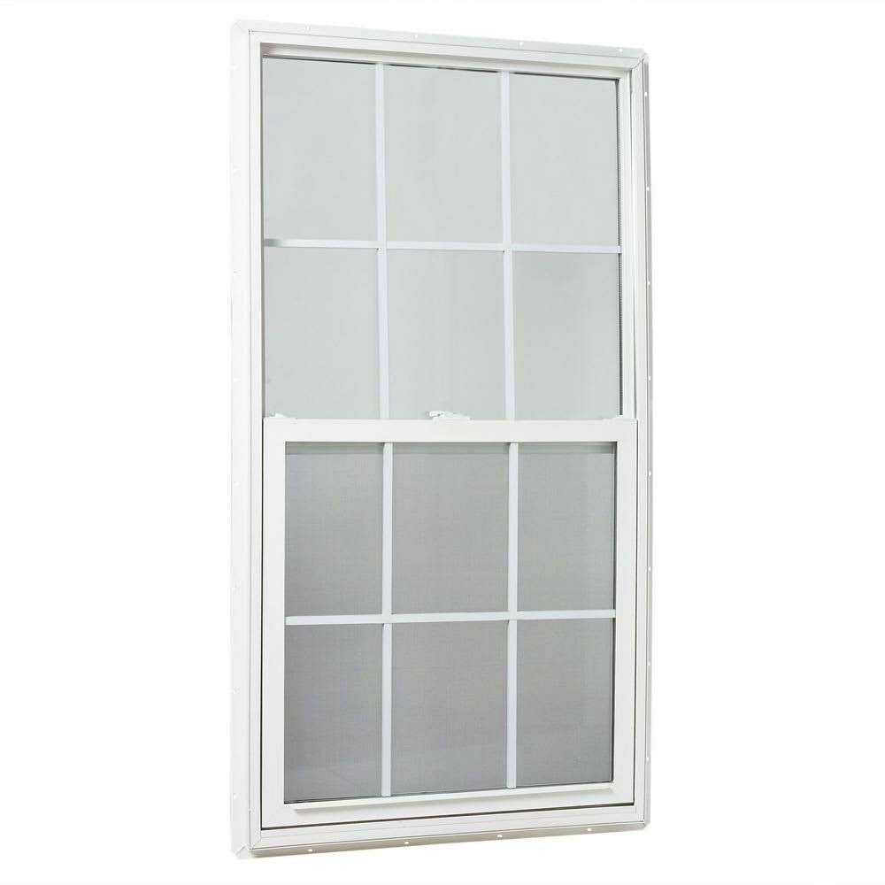 Single Hung Window 31.25 in. x 59.25 in. Insulated Vinyl Frame N304