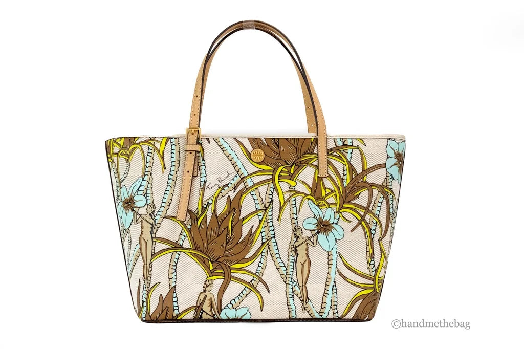 Small Climbing Palms Printed Canvas Tote Handbag C2731