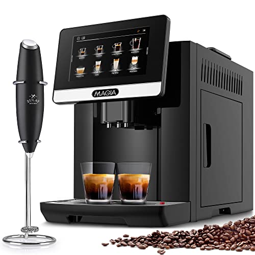 Black/Silver Espresso Machine with Grinder and Milk Frother U419049