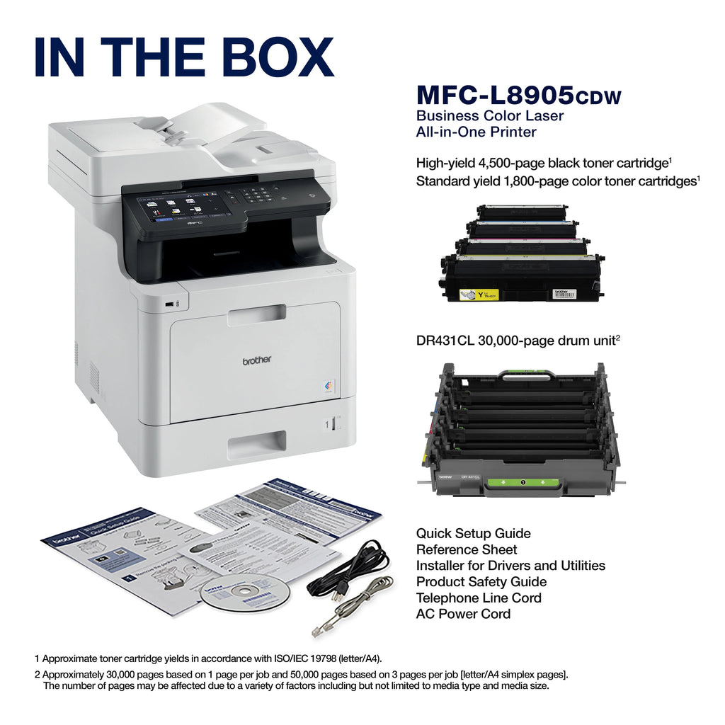 Color Laser All-in-One Printer with Duplex Print Copy Scan and Wireless Networking F562797