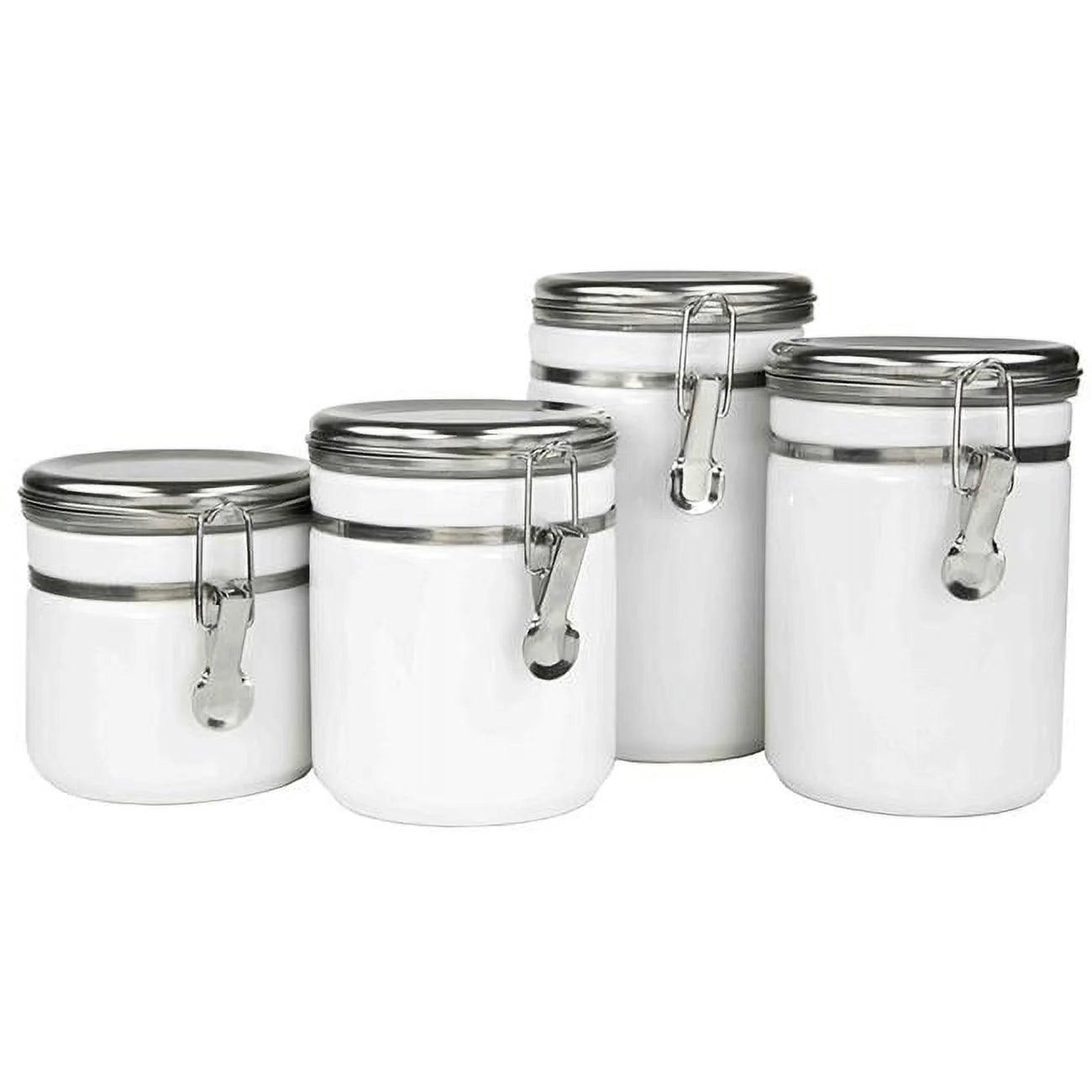 4 Piece Canister Set with Stainless Steel Tops D981