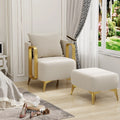 Velvet Accent Chair with Ottoman S36226