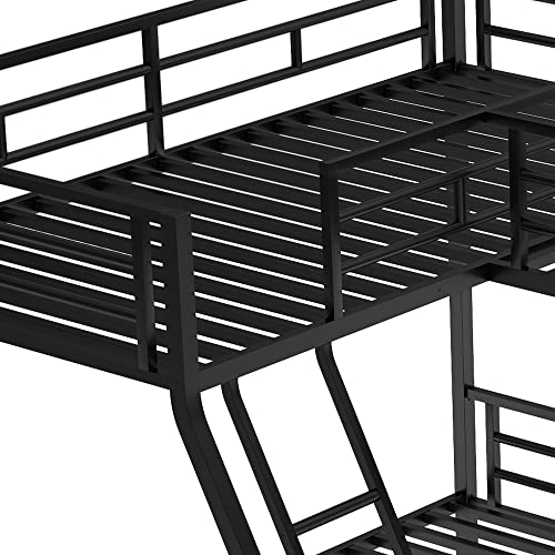 Black Triple Bunk Bed with Desk N830