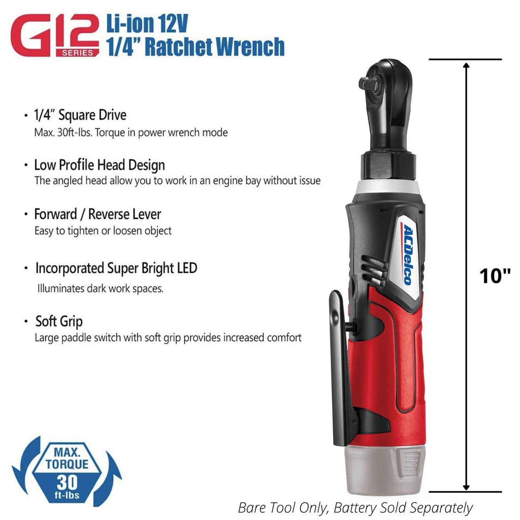 12V Cordless Li-ion 1/4 inch Ratchet Wrench G5226