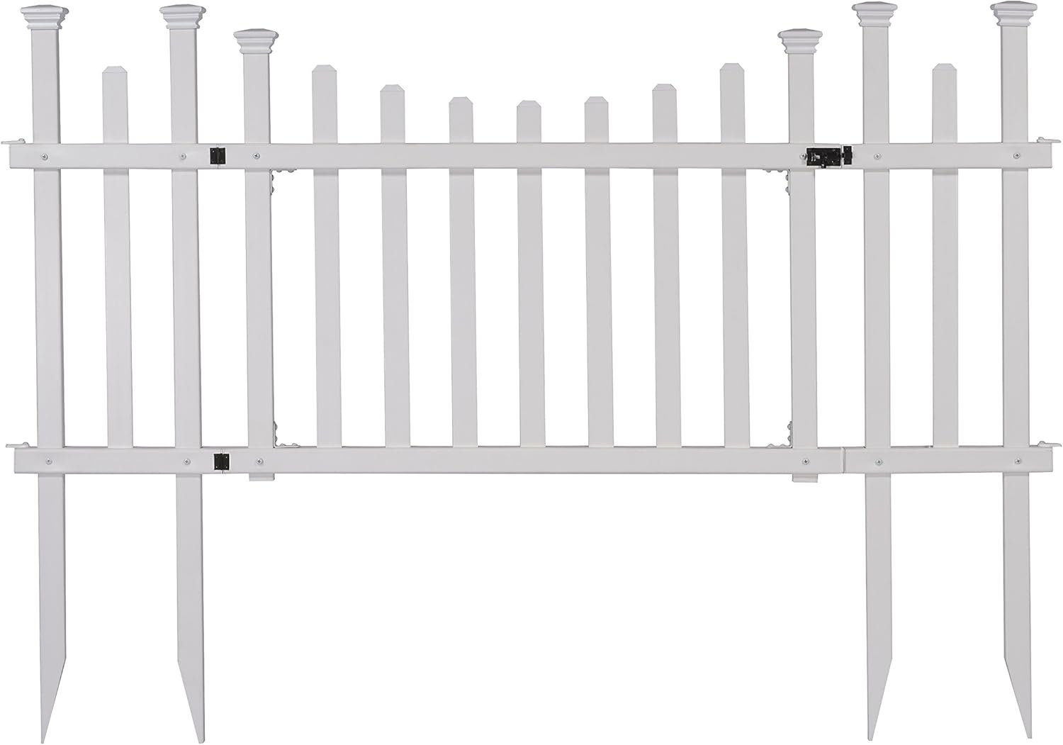 3 Pack Outdoor Garden Fence and Vinyl Gate Kit with Fence Wings A8418