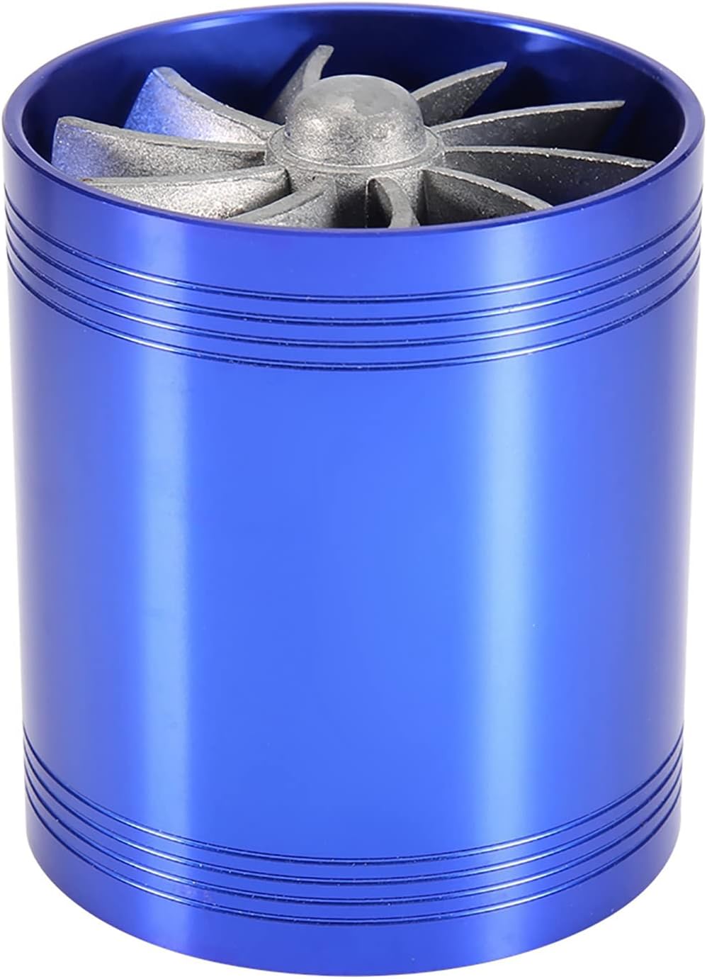 Twin Fan Turbine Car Air Intake Turbocharger Super Gas Fuel Saver Turbo (Blue) G7421