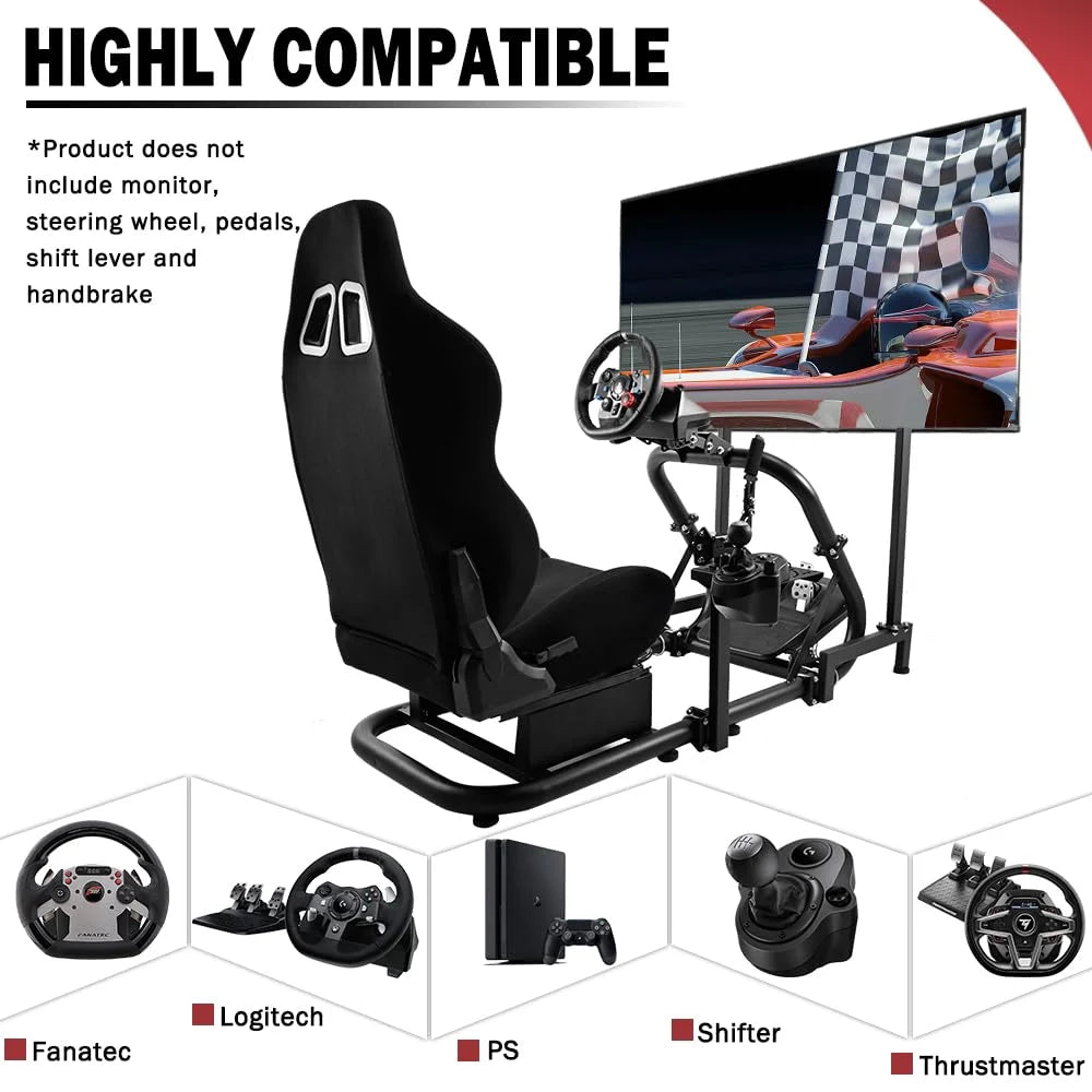 Racing Sim Cockpit with TV Stand & Seat N459857