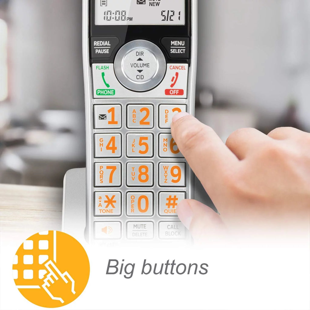 Silver/Black DECT 6.0 Expandable Answering System with 4 Handsets H995