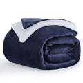 Dark Grey Queen Size Sherpa Flannel Reversible Throw Blanket 90x90 Inches X9524