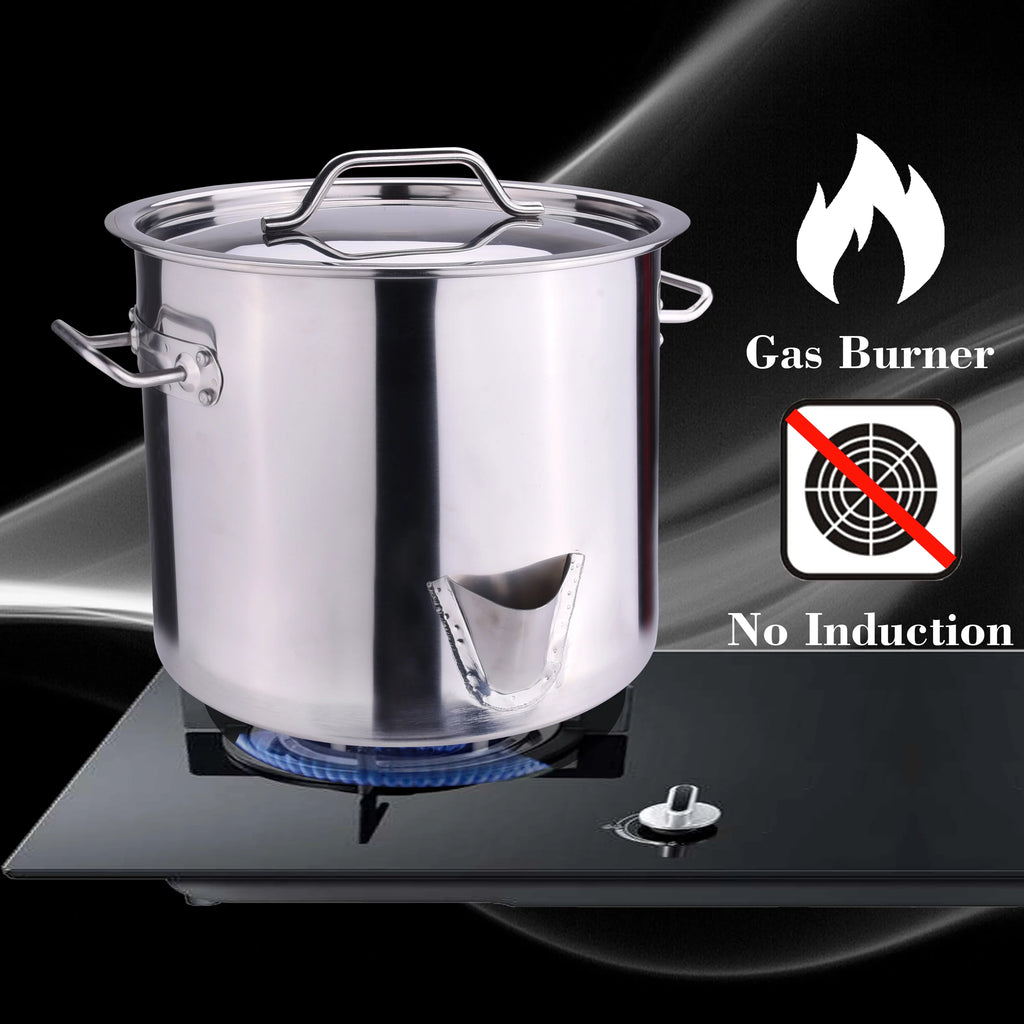 10 Gallon 40QT Stainless Steel Stock Pot with Lid & Steamer Rach E63836