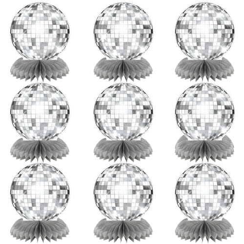 Silver Flat Disco Ball Centerpieces E439