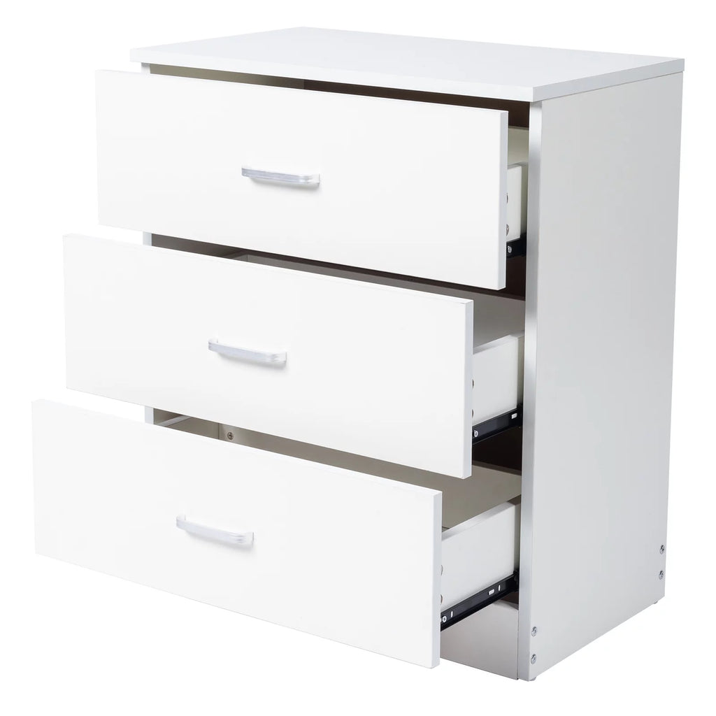 White 3-Drawer Wooden Dresser M65035